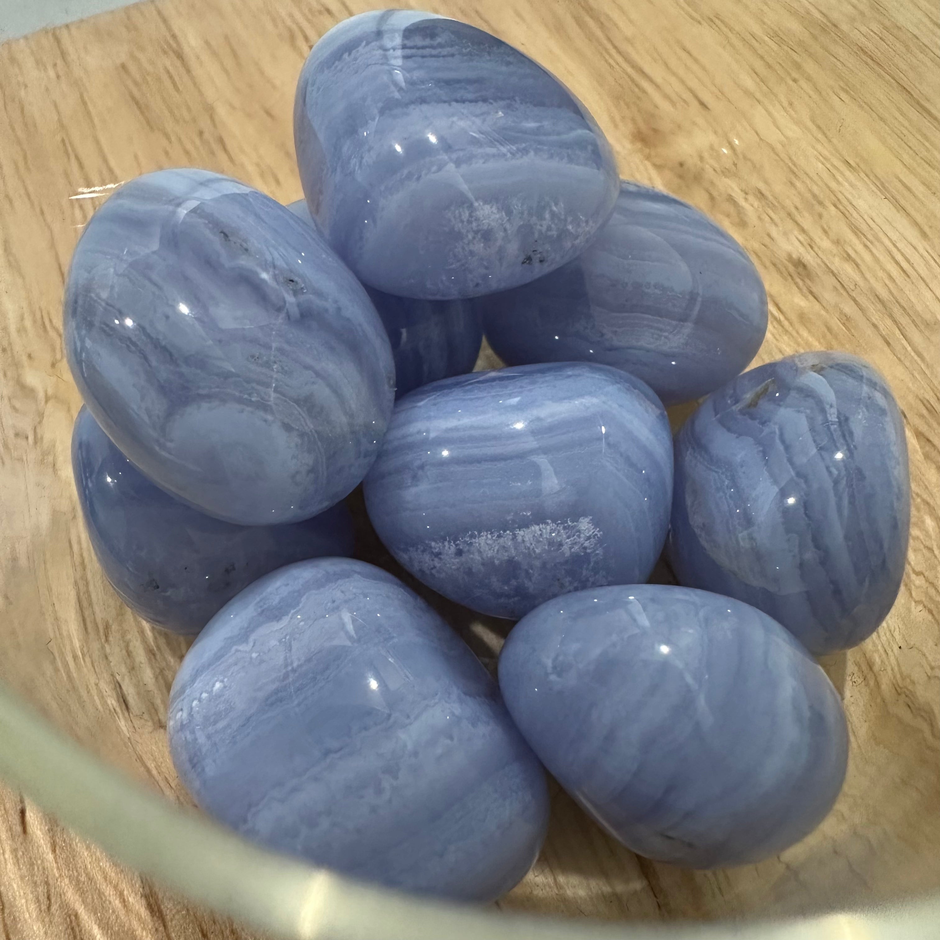 Blue Lace Agate - Hand Cut- Tumbled Stones