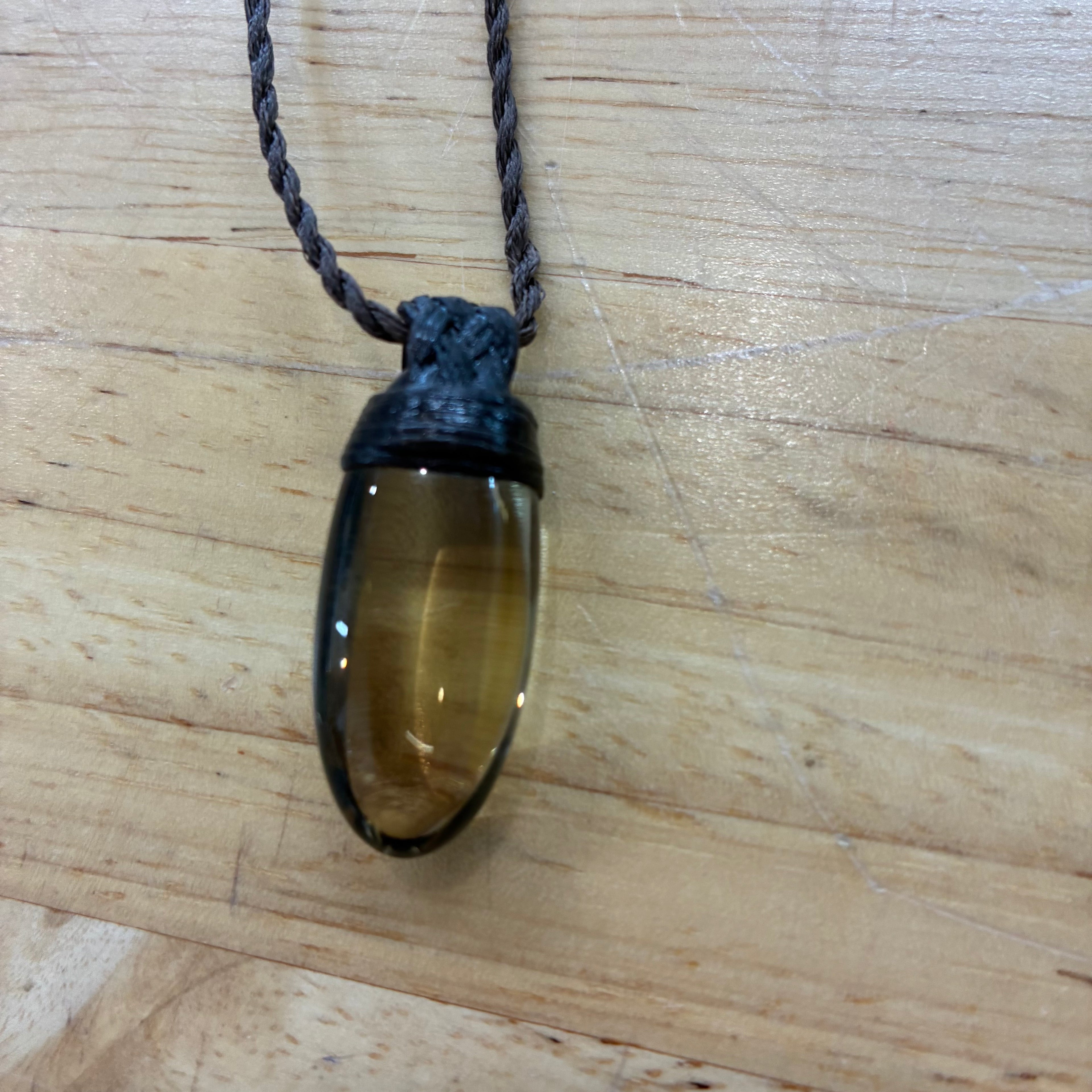 Citrine Leather Necklace - Abundance