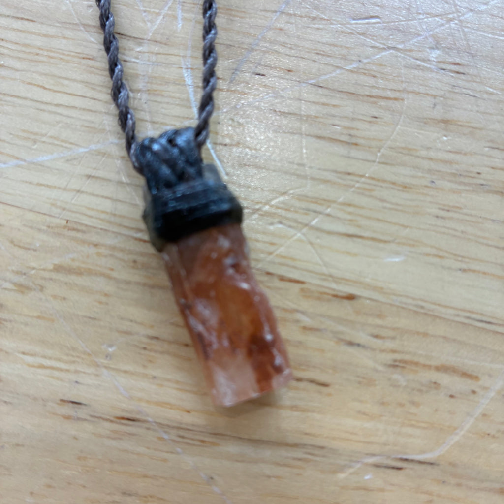 Aragonite - Stability Leather Necklace