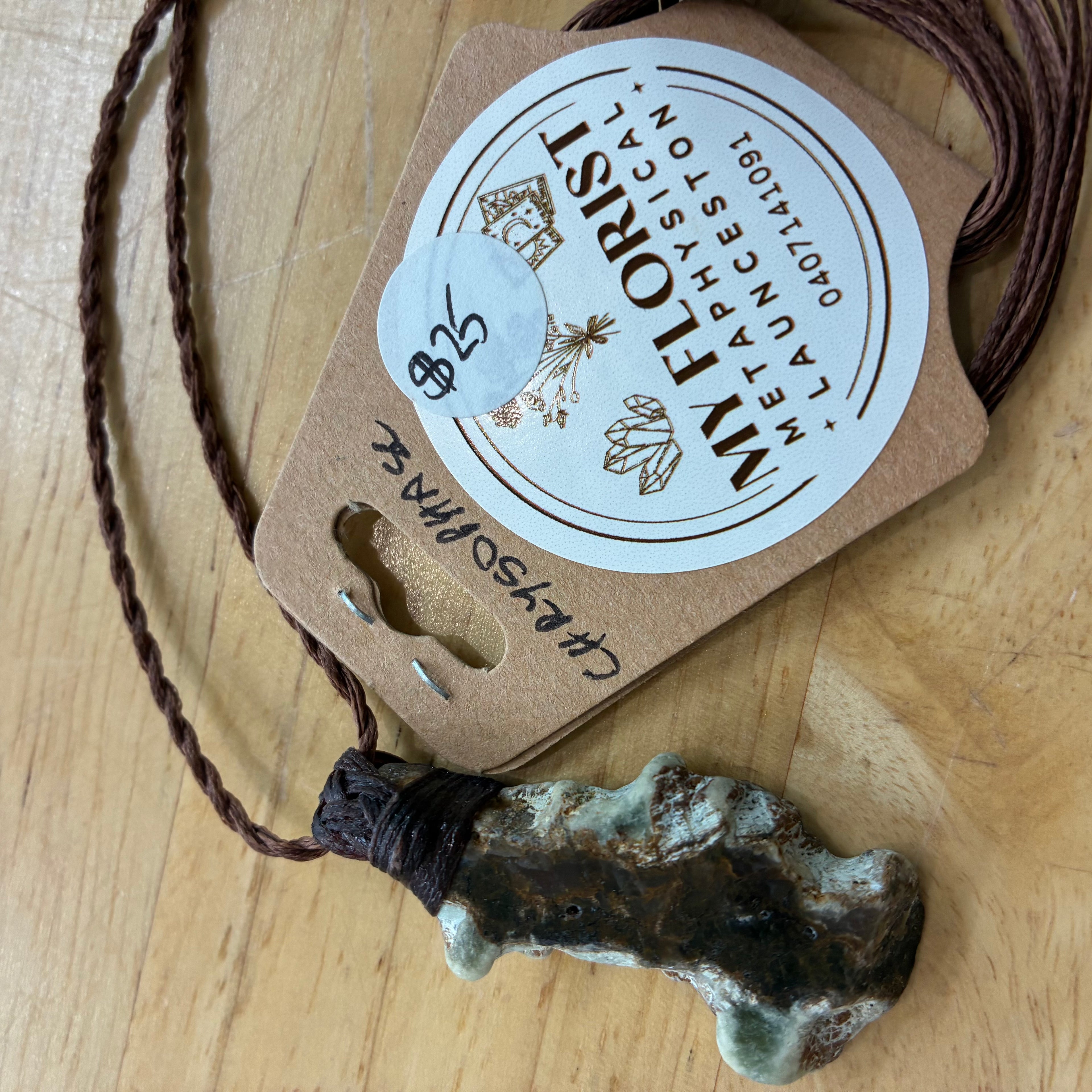 Chrysophase Leather Necklace - Joy