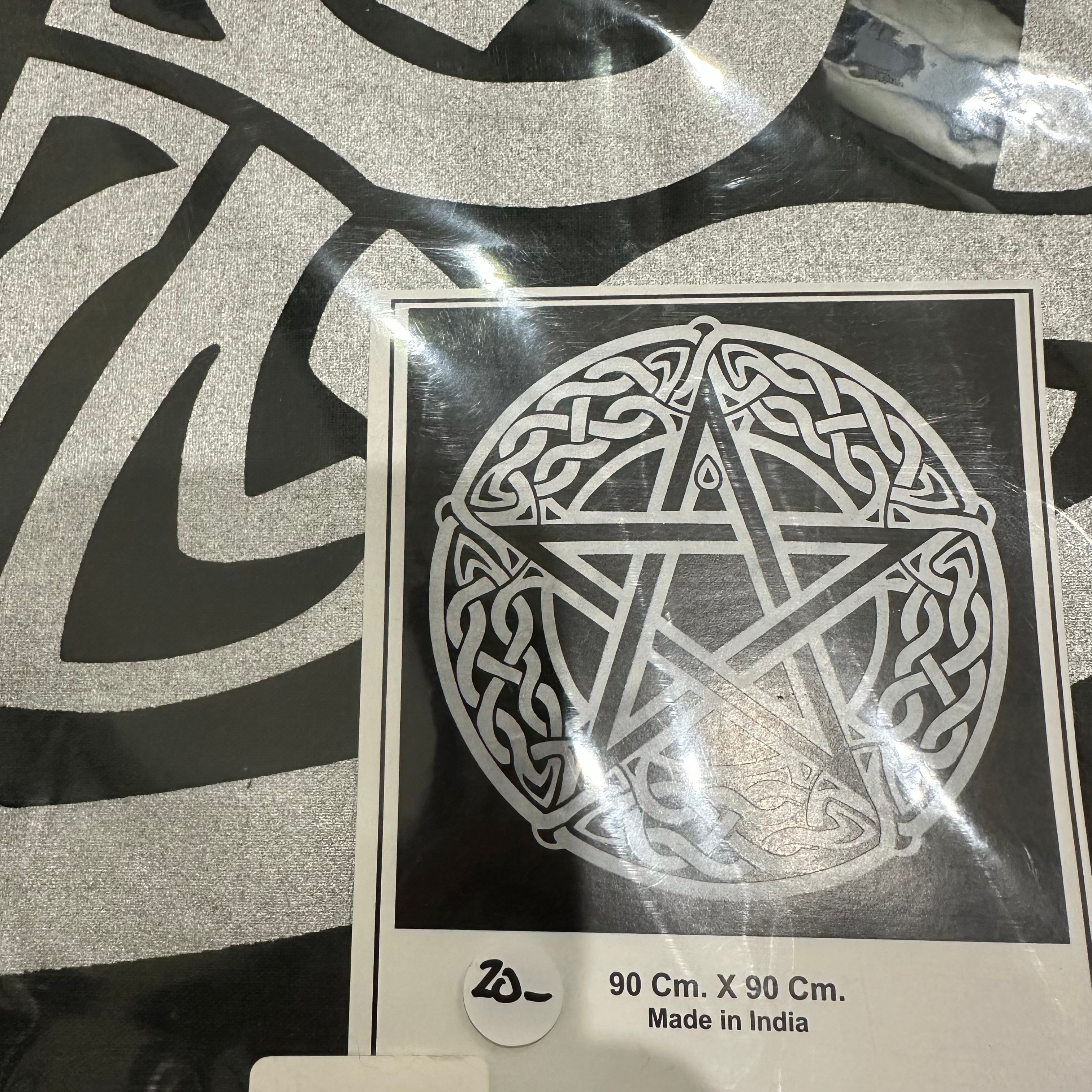 Cotton Altar Cloth Pentagram  Size (90*90) Black