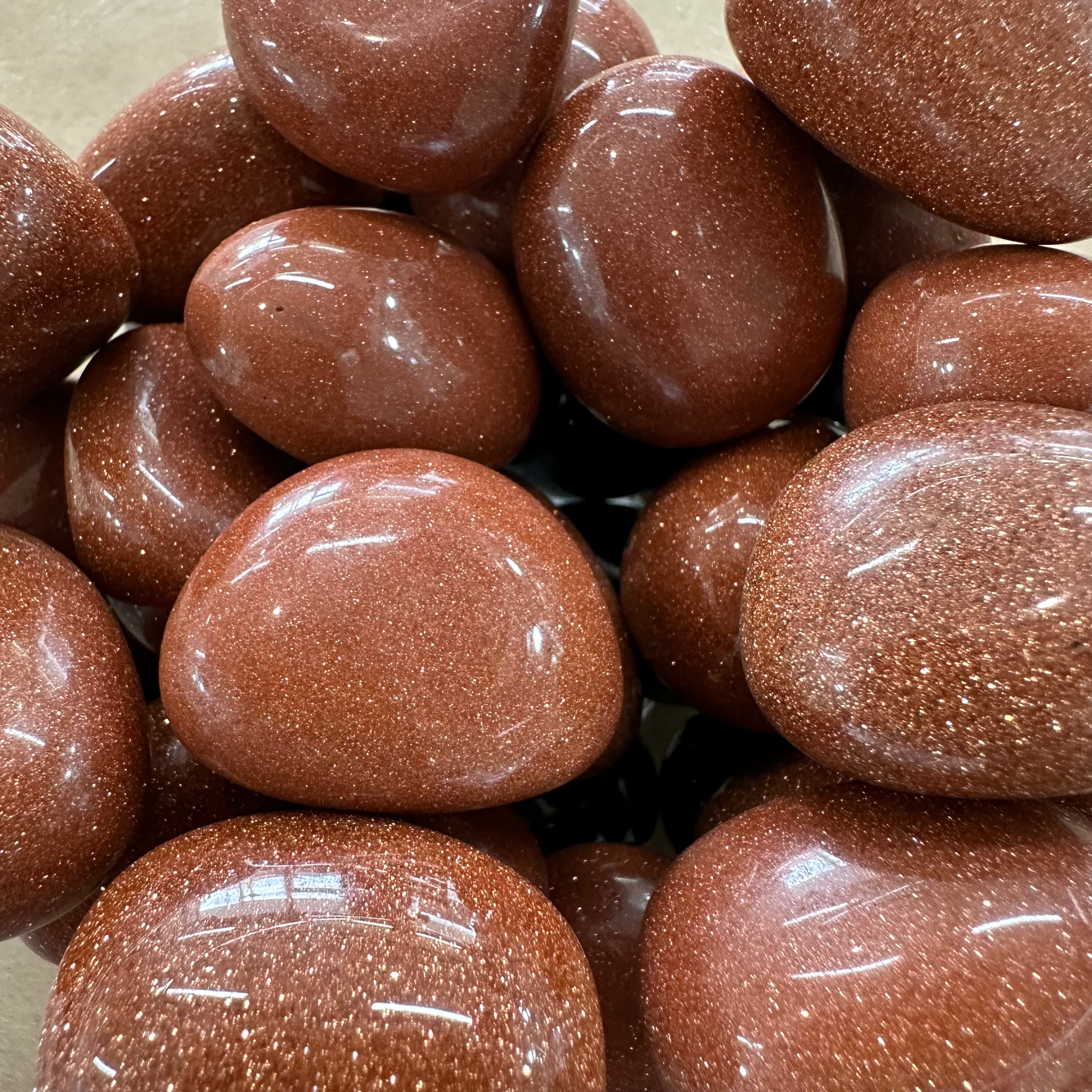 Brown Goldstone Hand Cut Tumble Stone