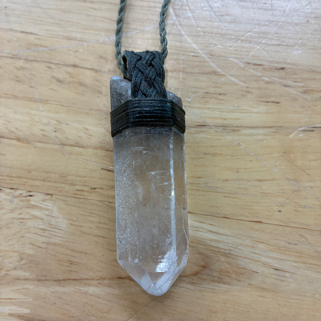 Twin Quartz Leather Necklace - Union