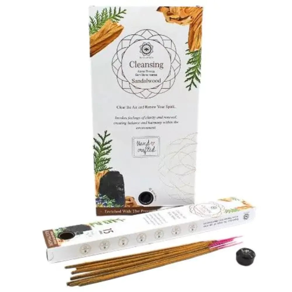 Sandalwood - Green Tree Gemstone Incense - Cleansing w/Black Tourmaline