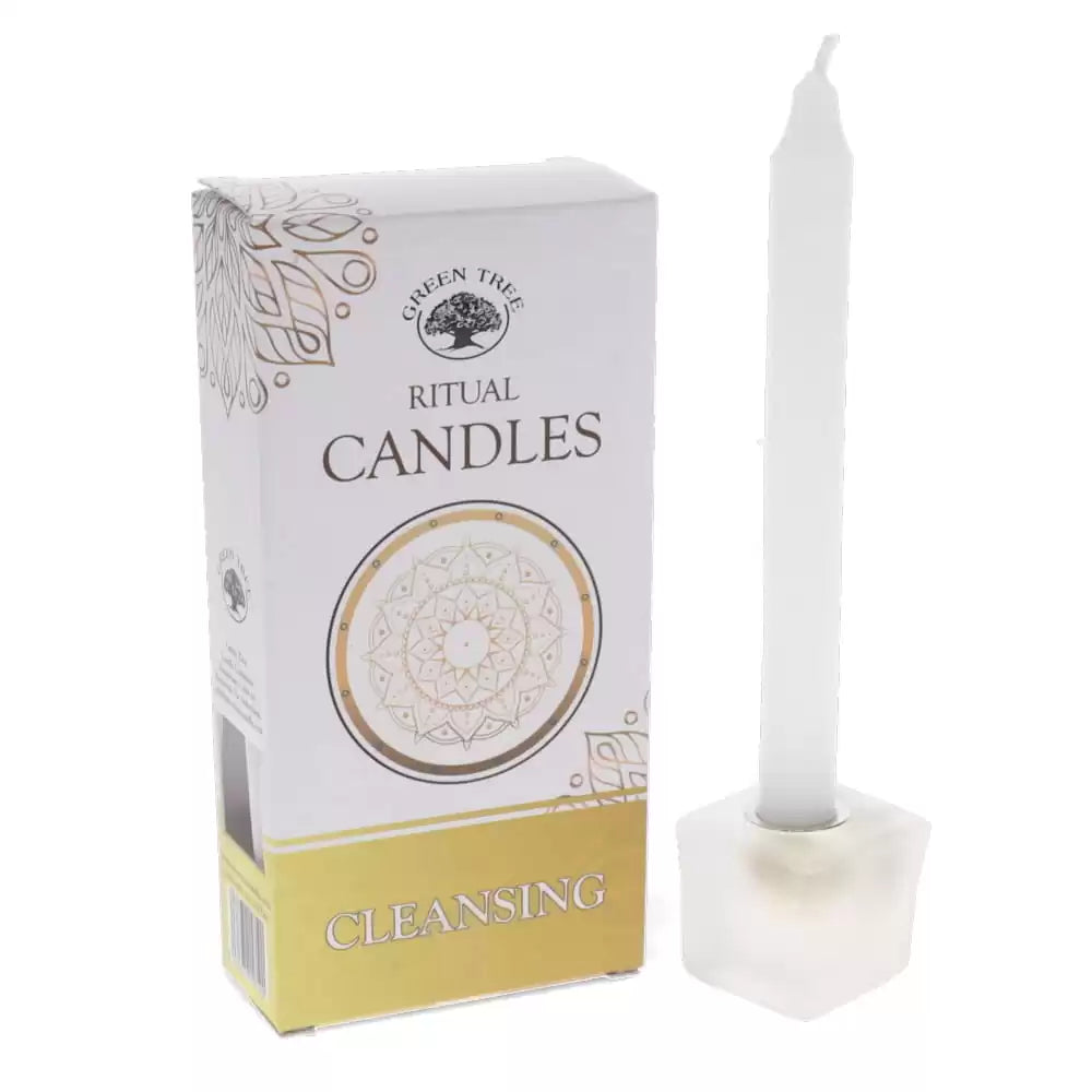 White Ritual/Spell Candles – Cleansing (Green Tree)