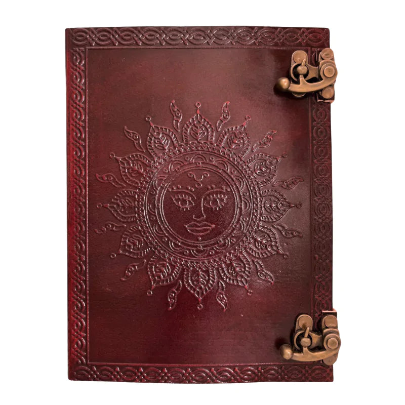 Golden Sun - Leather Journal with Clasps