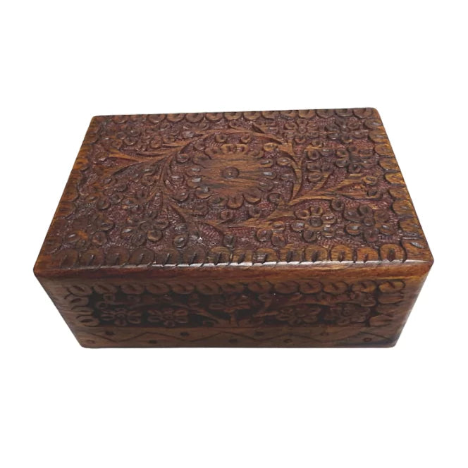 Jewellery Box – Wooden Carved Daisy Flower