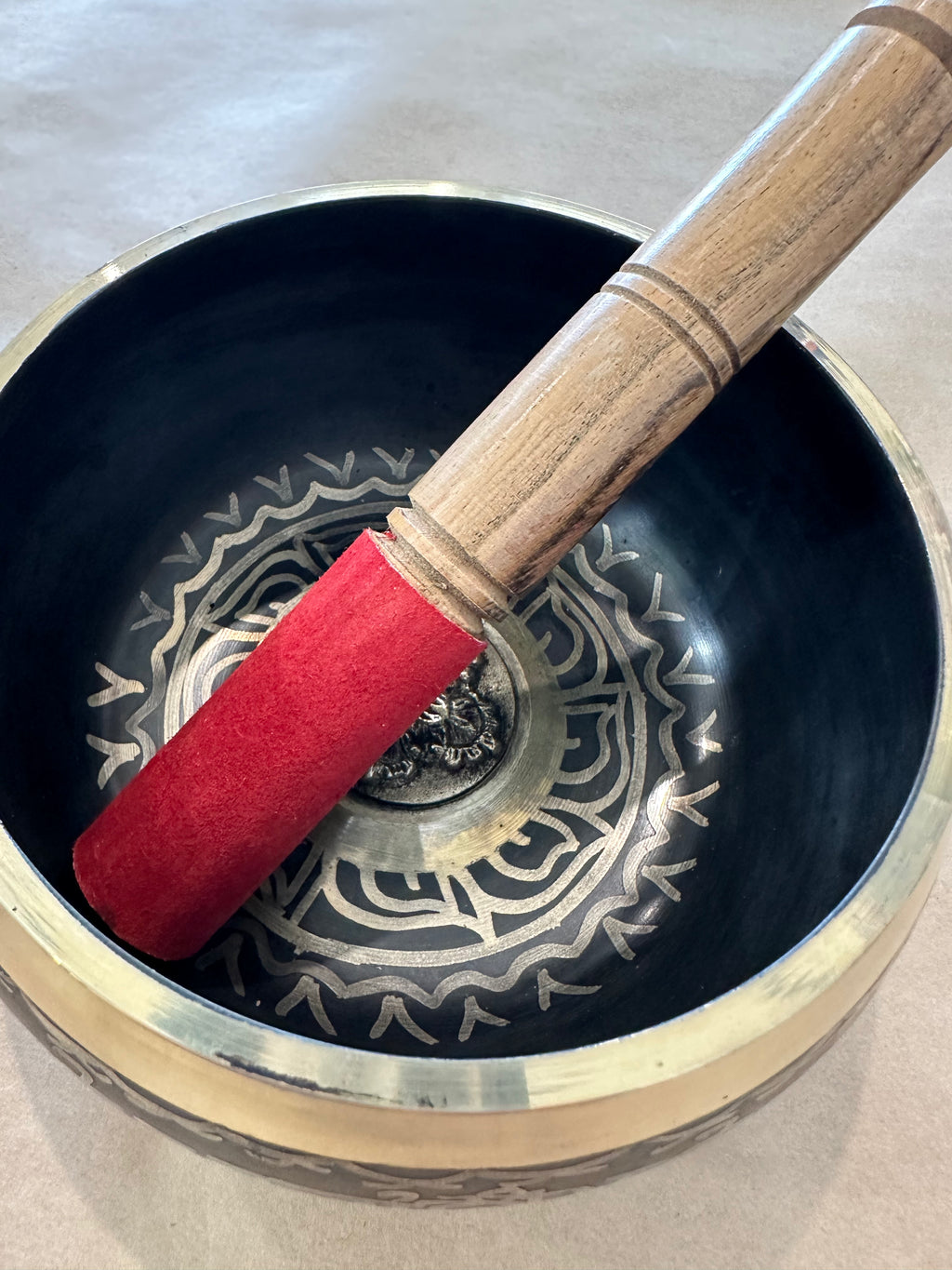 黄铜颂钵 15厘米 沙色