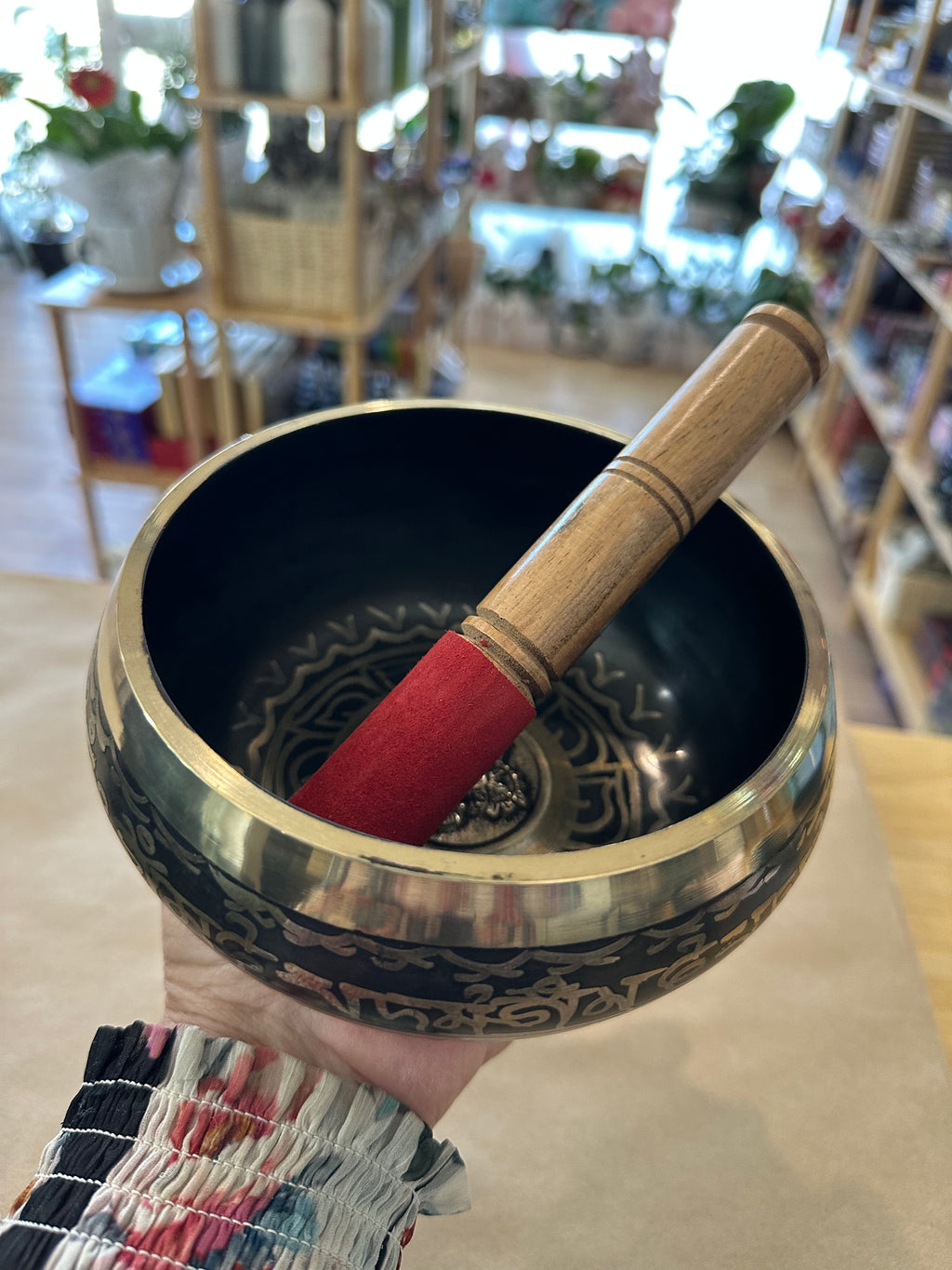 黄铜颂钵 15厘米 沙色