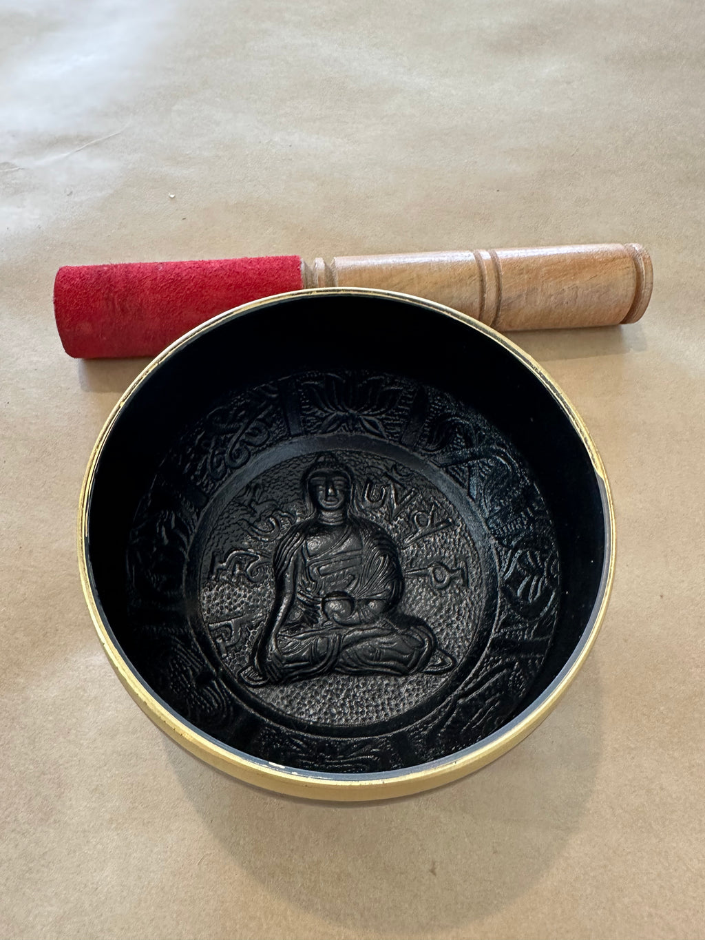 黄铜颂钵 13厘米 沙色