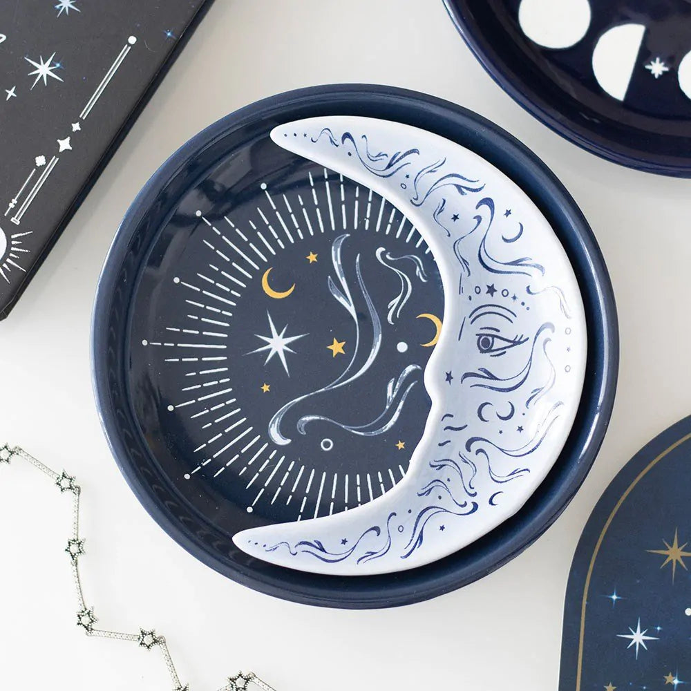 Ceramic Trinket Dish – Stackable Blue Moon