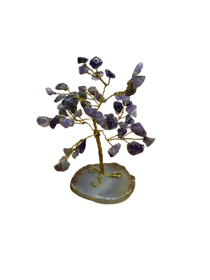 Amethyst Bead Tree Flat Agate Base