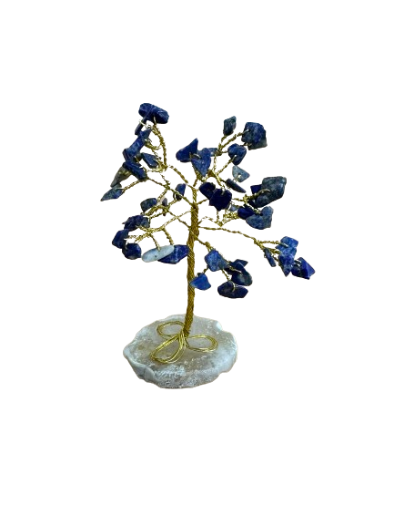 Lapis Lazuli 50 Bead Tree Flat Agate Base