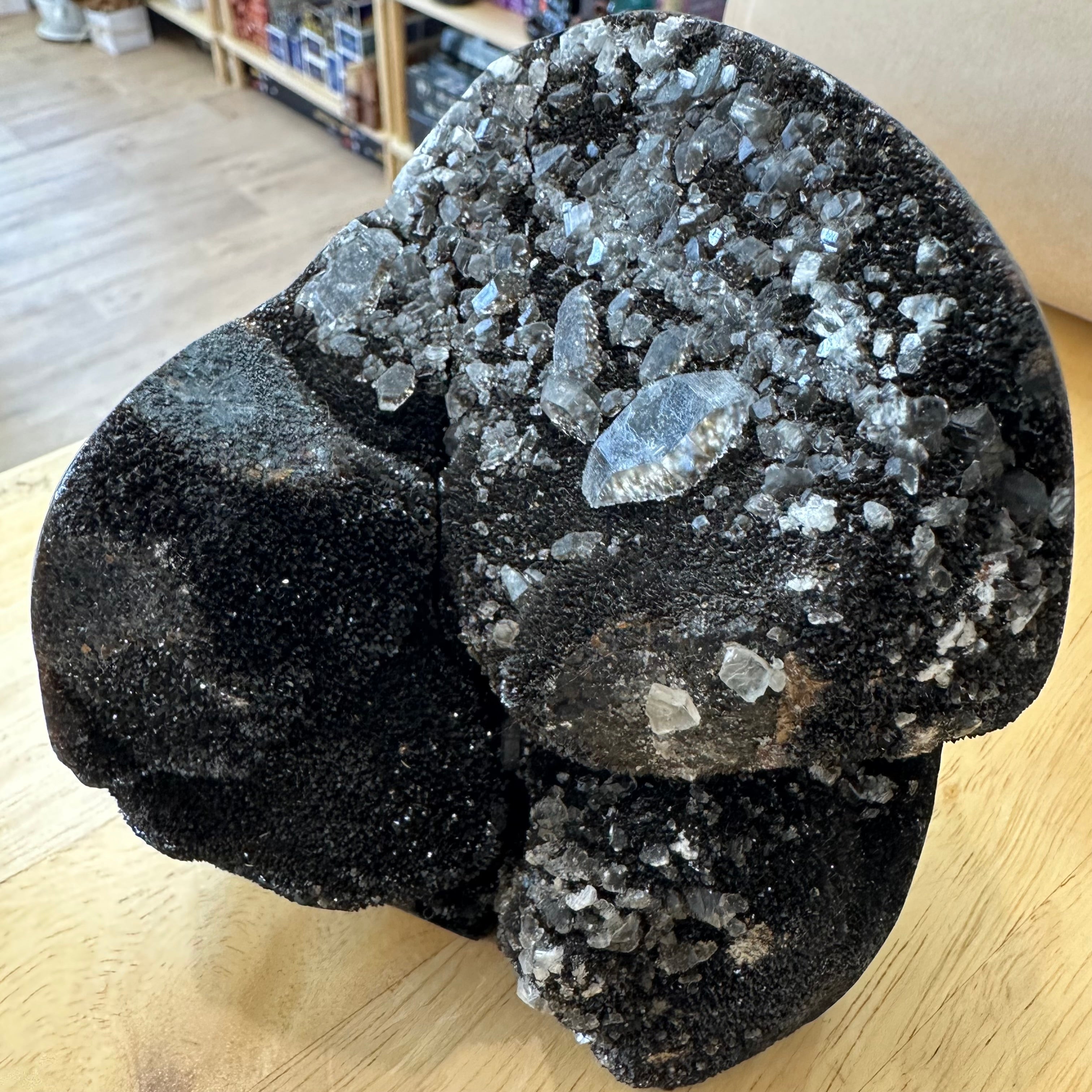 Septarian Nodule Freeform with Quartz Crystals