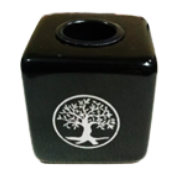 Tree of Life Chime/Spell Candle Holder Black