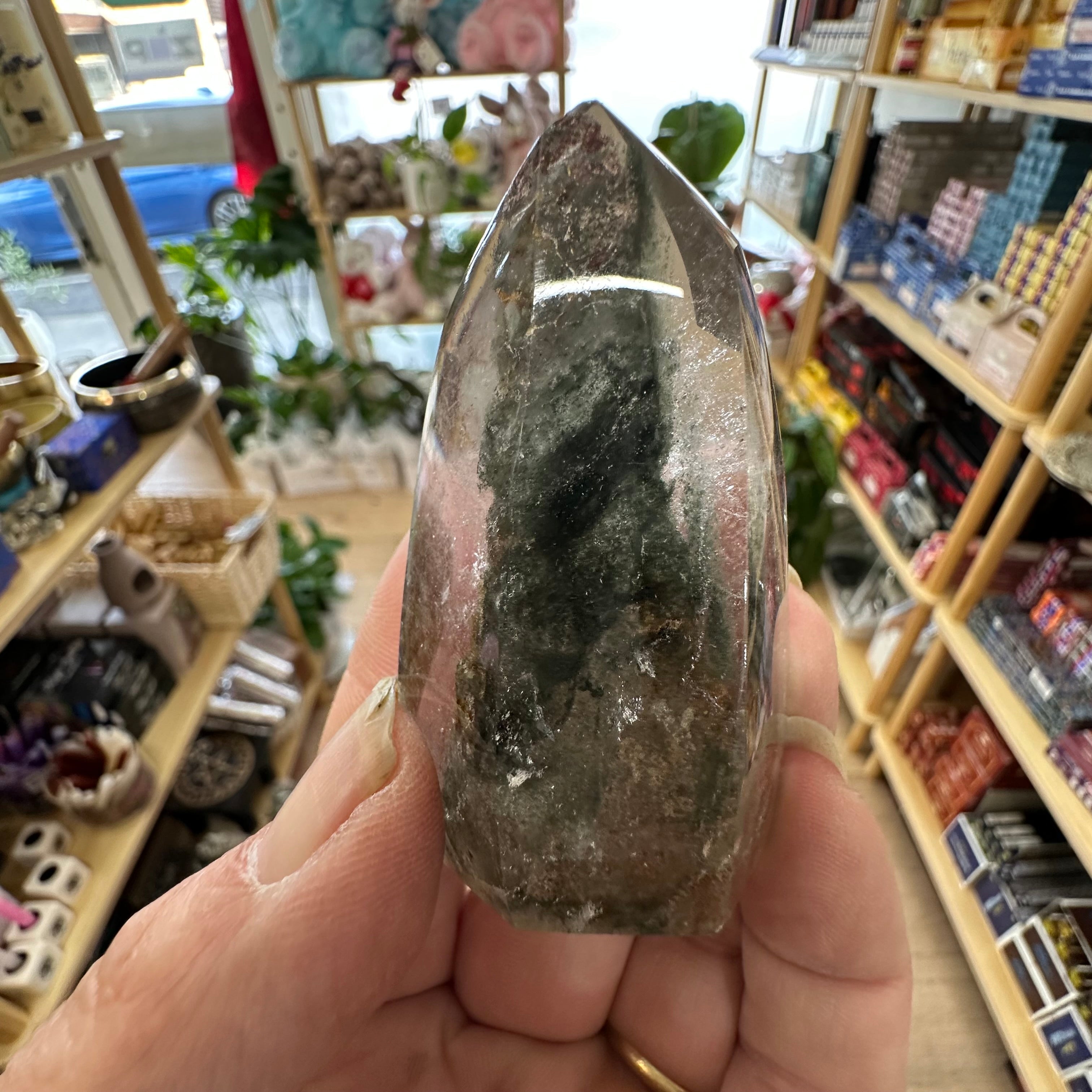 Lodolite (Garden Quartz) Polished Point Museum Quality Crystal Specimen Launceston