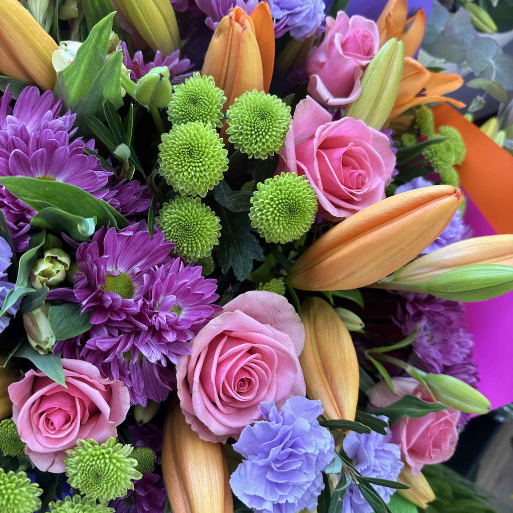 Seasonal Bright Bouquet full of fresh colourful flowers at My Florist Launceston