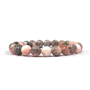Pink Zebra Bead Bracelet 8mm