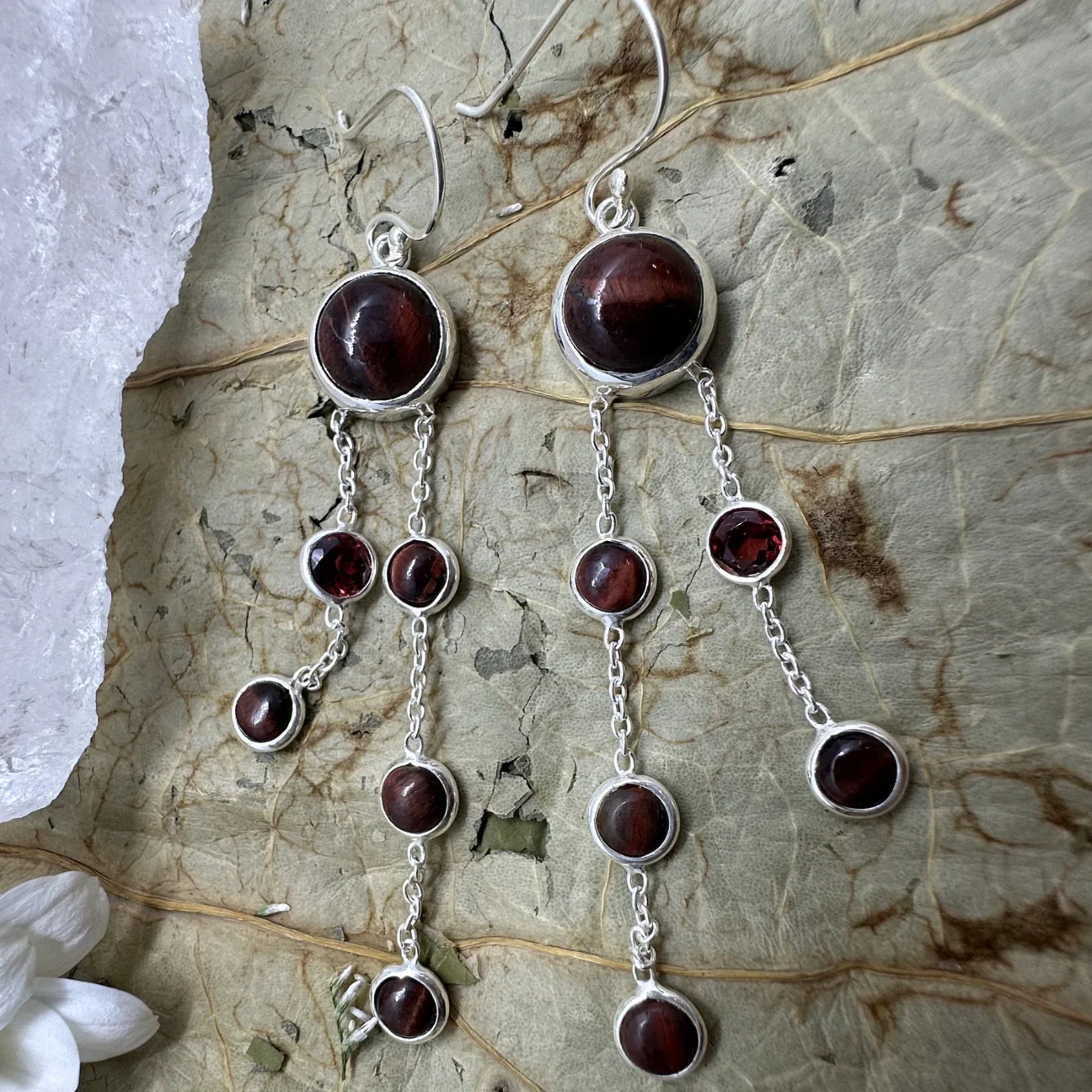 Red Tiger Eye Dangle Earrings at My Florist Launceston & Metaphysical Launceston