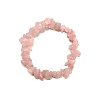 Rose quartz crystal chip bracelet 