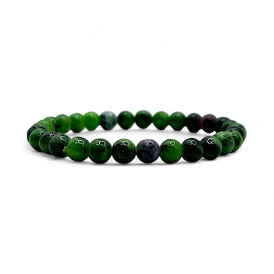 Ruby Ziosite Bead Bracelet - 6mm and 10mm