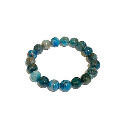 Apatite Crystal Bead Bracelet – Motivation, Clarity & Inspired Action (10mm)