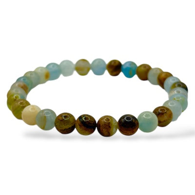 Blue Calcite Crystal Bead Bracelet – Calm, Communication & Emotional Soothing (6mm)