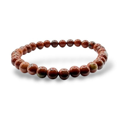 Red Web Jasper Bead Bracelet 6mm