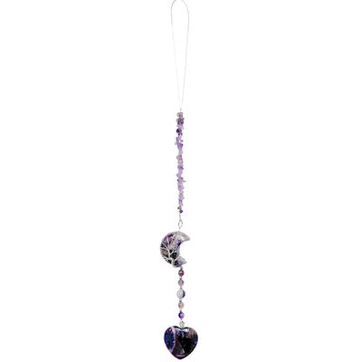 Amethyst Moon Heart Hanging