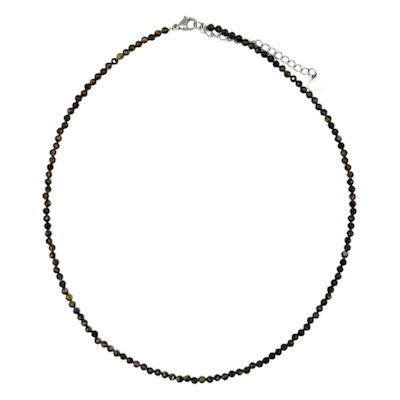 Obsidian Faceted Semi-Precious Stone Necklace – Protection, Grounding & Emotional Clarity (3mm)