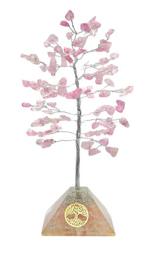 Rose Quartz Crystal Tree 100 Chip - Orgonite Base
