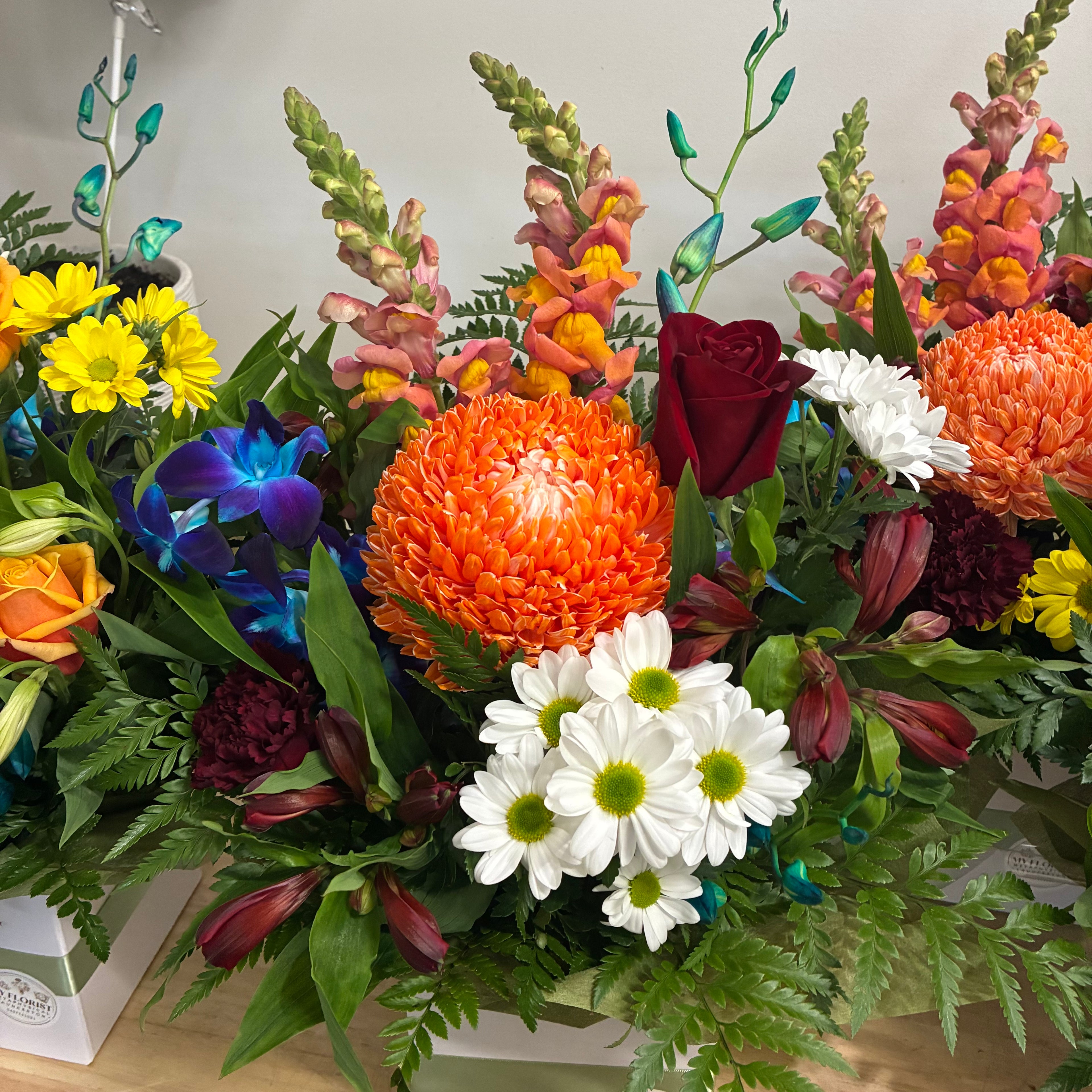 A  multicolor floral arrangement 