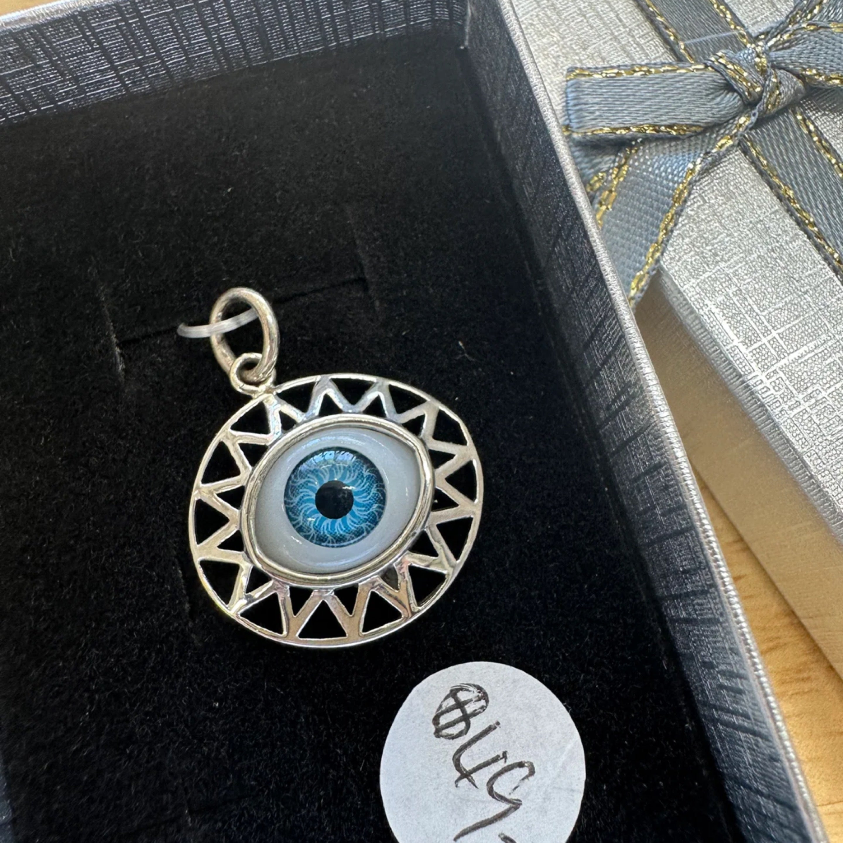 Blue Eye / Evil Eye of Protection Sterling Silver Pendant