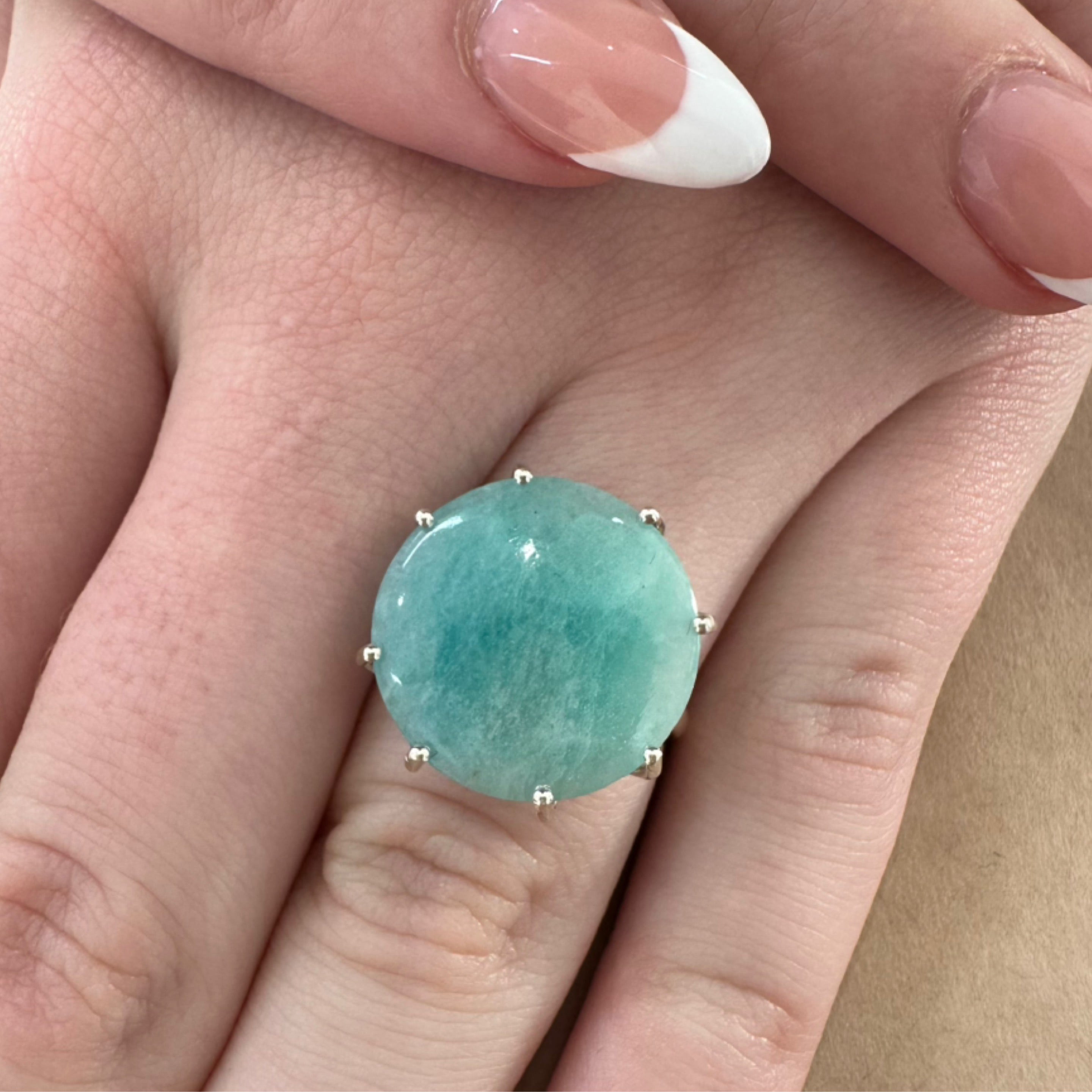 Amazonite Gemstone Ring Size 8