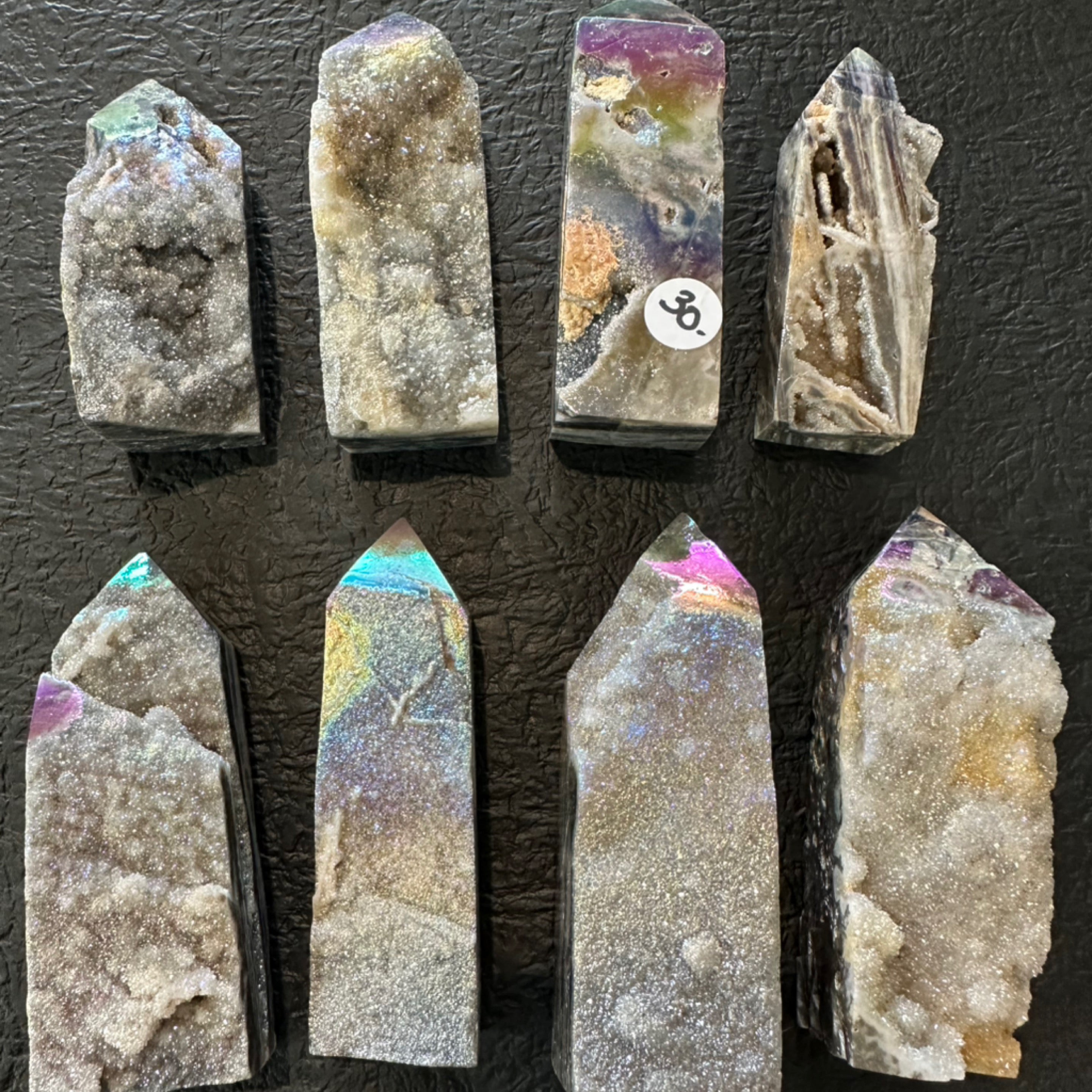 Aura Druzy Quartz Obelisk