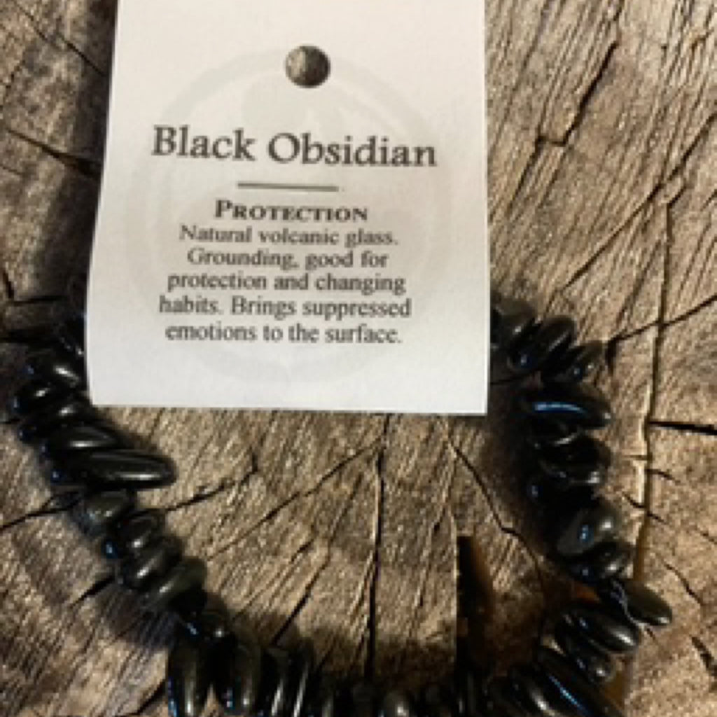 Black Obsidian Chip Bracelet