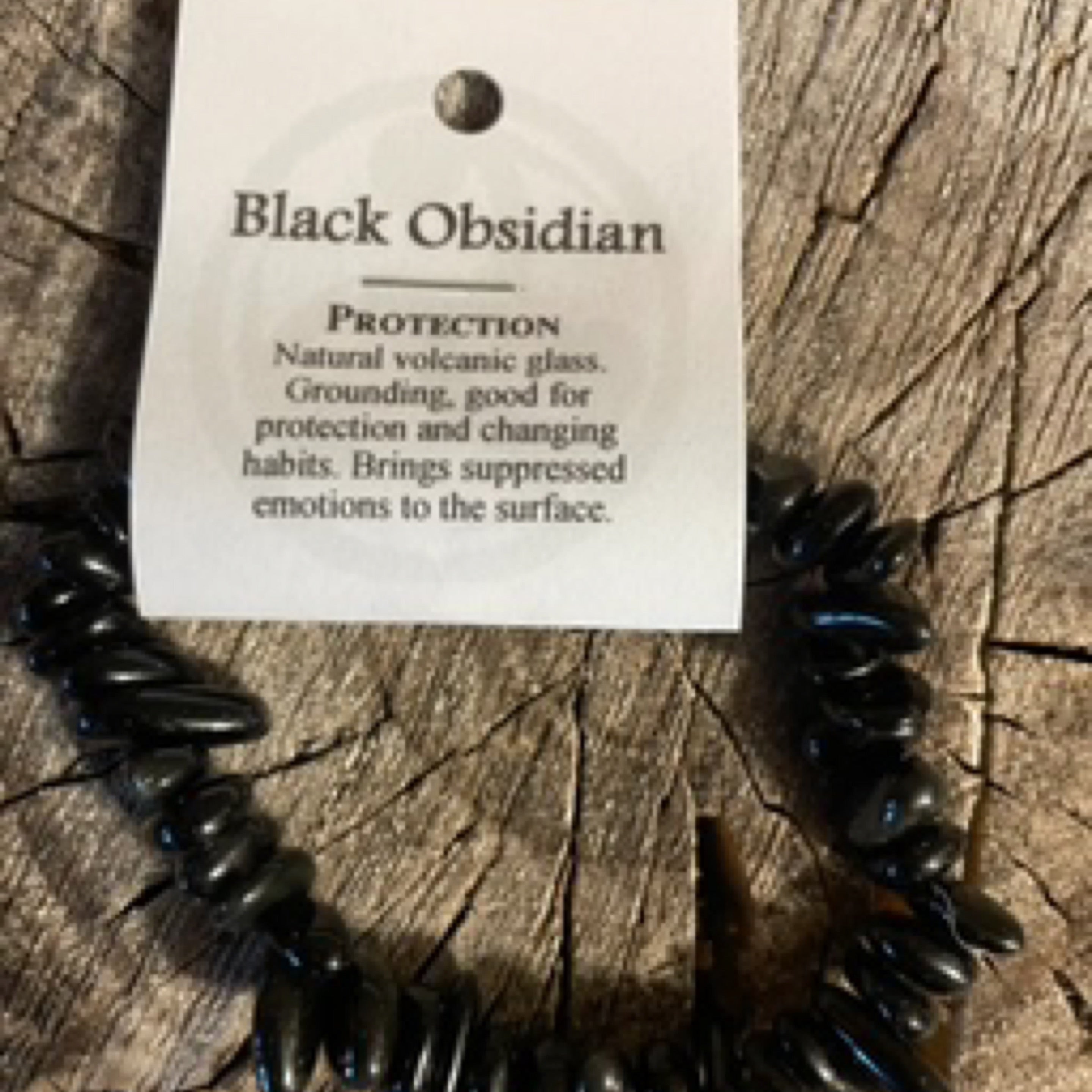 Black Obsidian Chip Bracelet