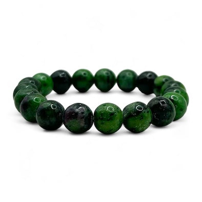 Ruby Ziosite Bead Bracelet - 10mm