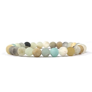 Amazonite Matte Bead Bracelet 6mm