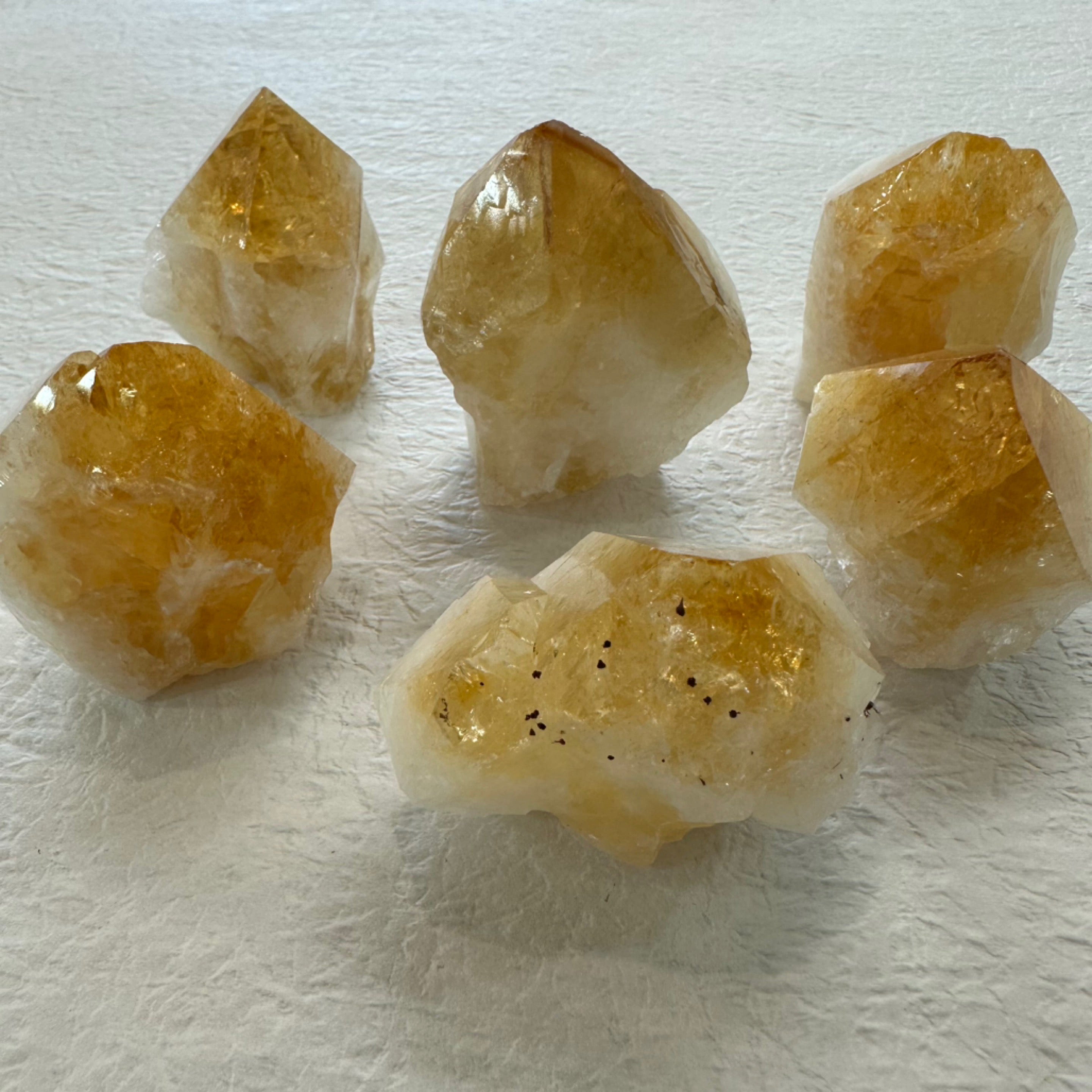 Citrine Points with Sawn Base (Heat Treated)