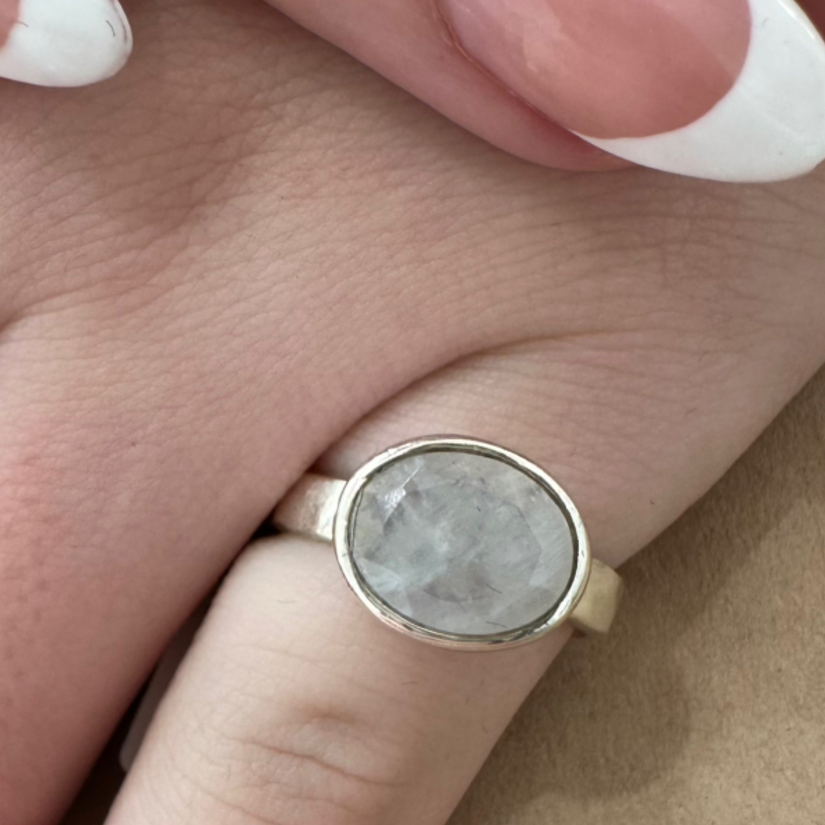 Moonstone Gemstone Ring Size 6