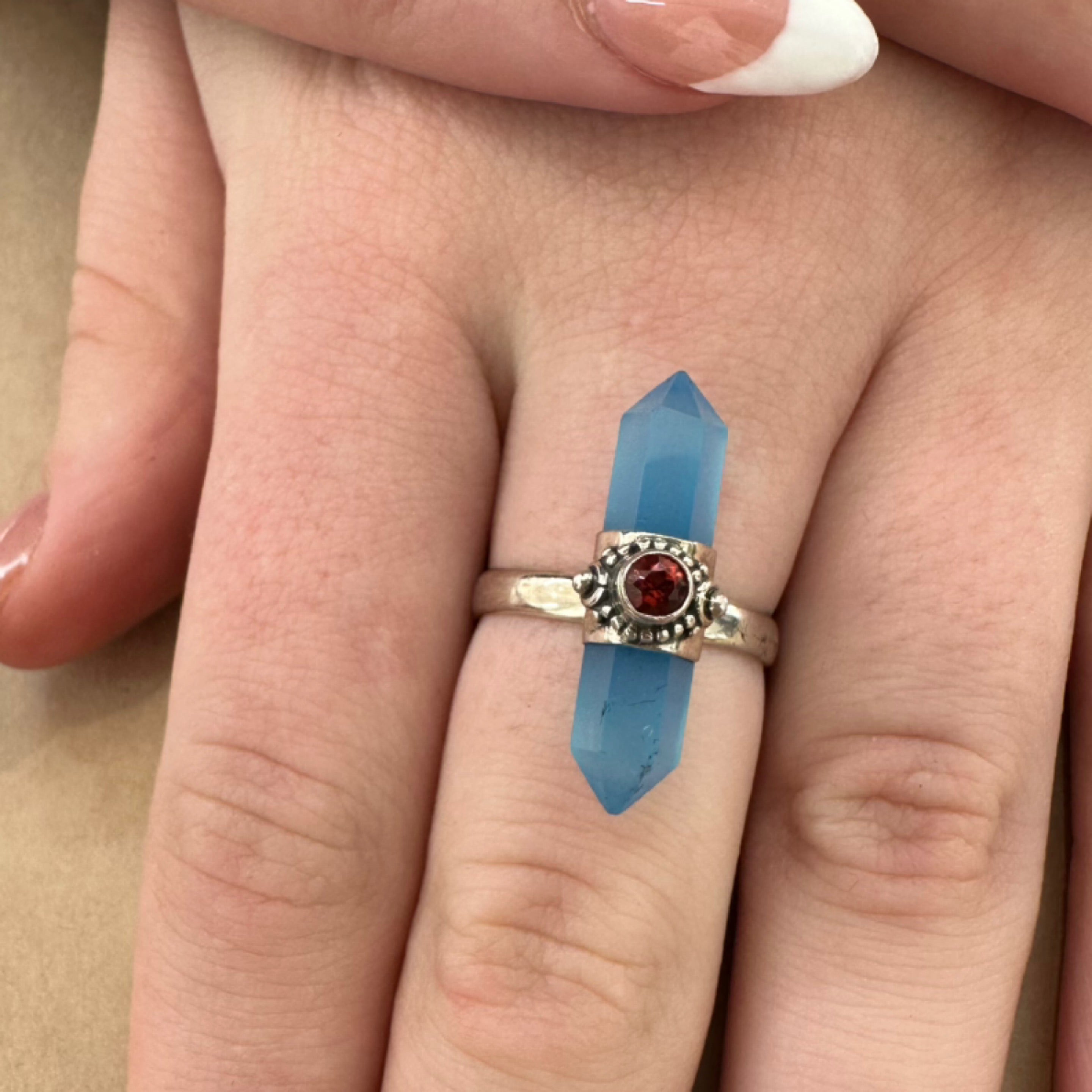 Gemstone Ring Blue Size 8