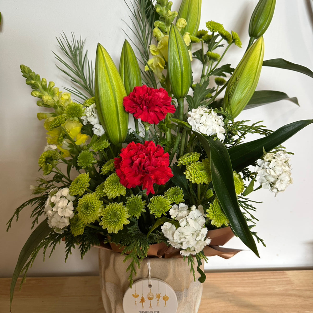Classic Christmas Glazed Pot arrangement