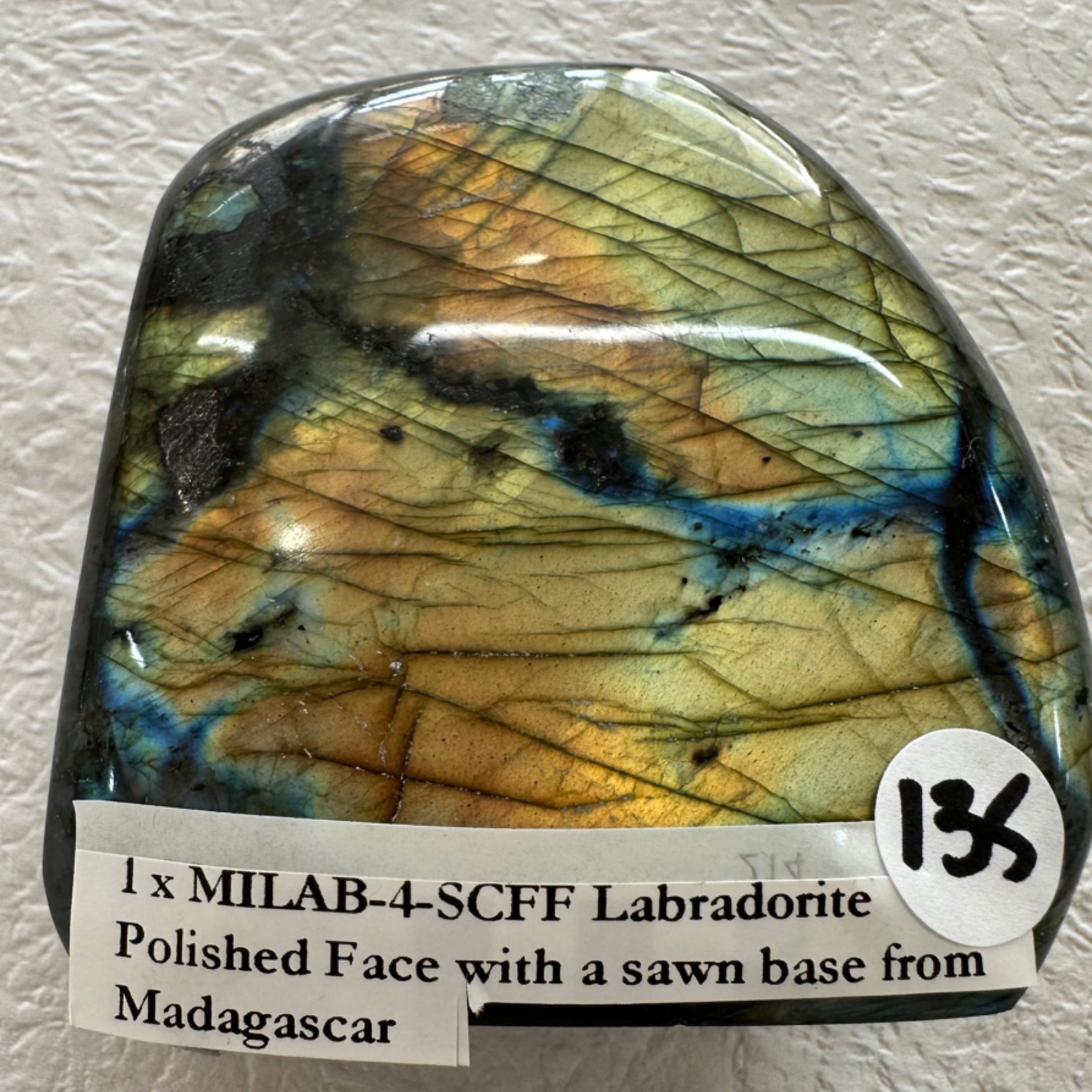 Labradorite Sculpture Freeform with Flash from Madagascar