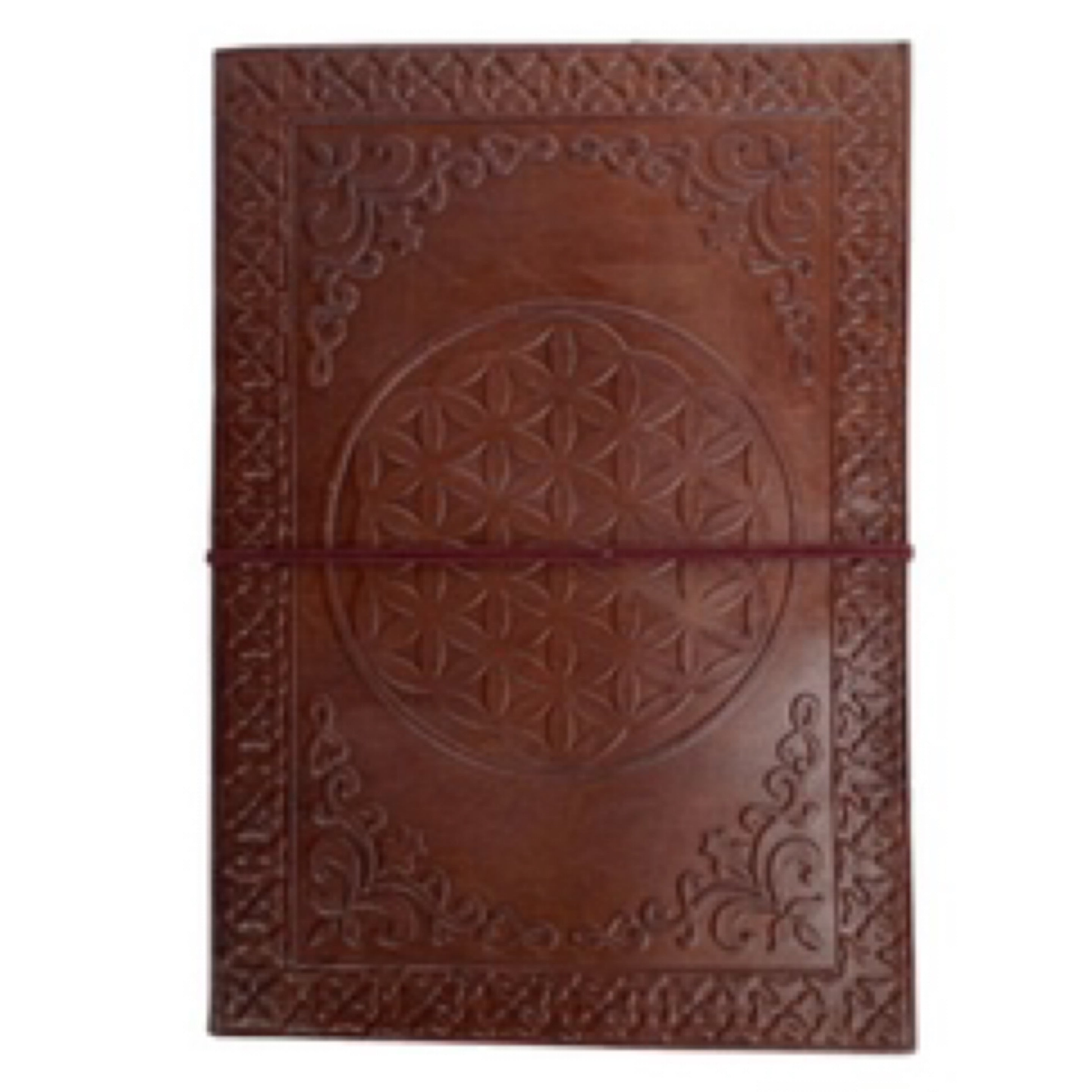 Leather Journal Large - Flower of Life 18cm x 25cm