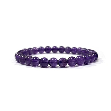 Amethyst Bead Bracelet 6mm
