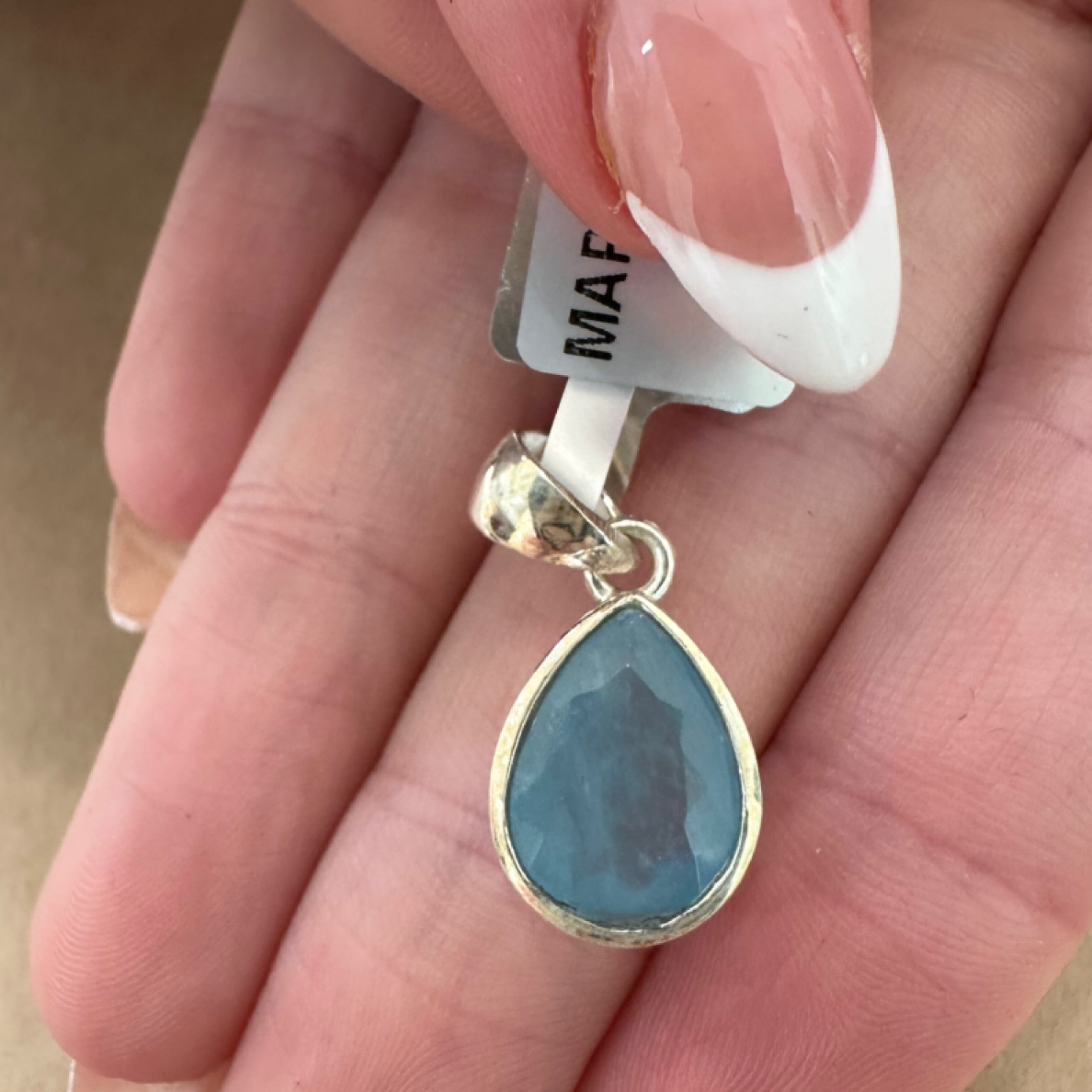 Aquamarine Teardrop Pendant