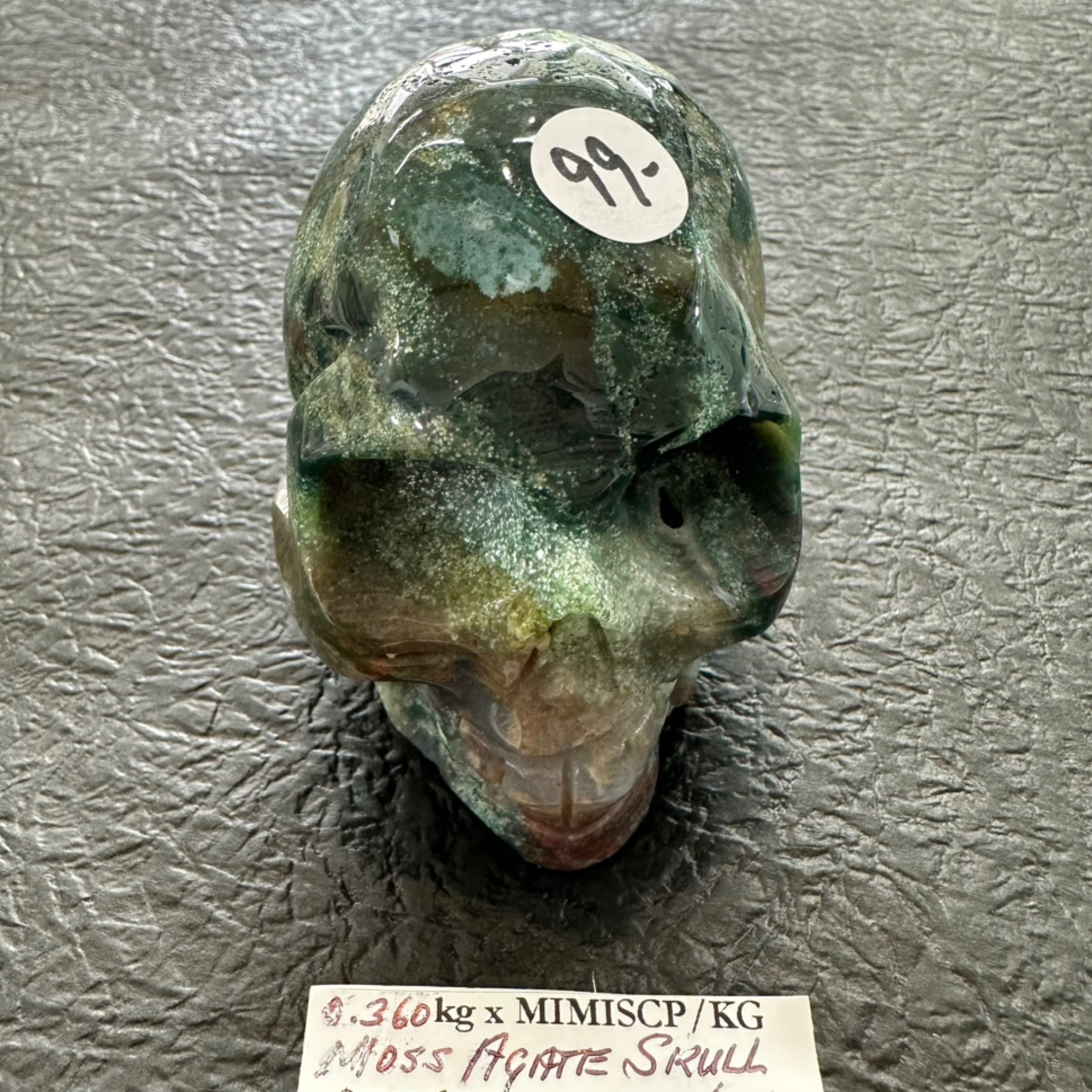 Moss Agate Skull