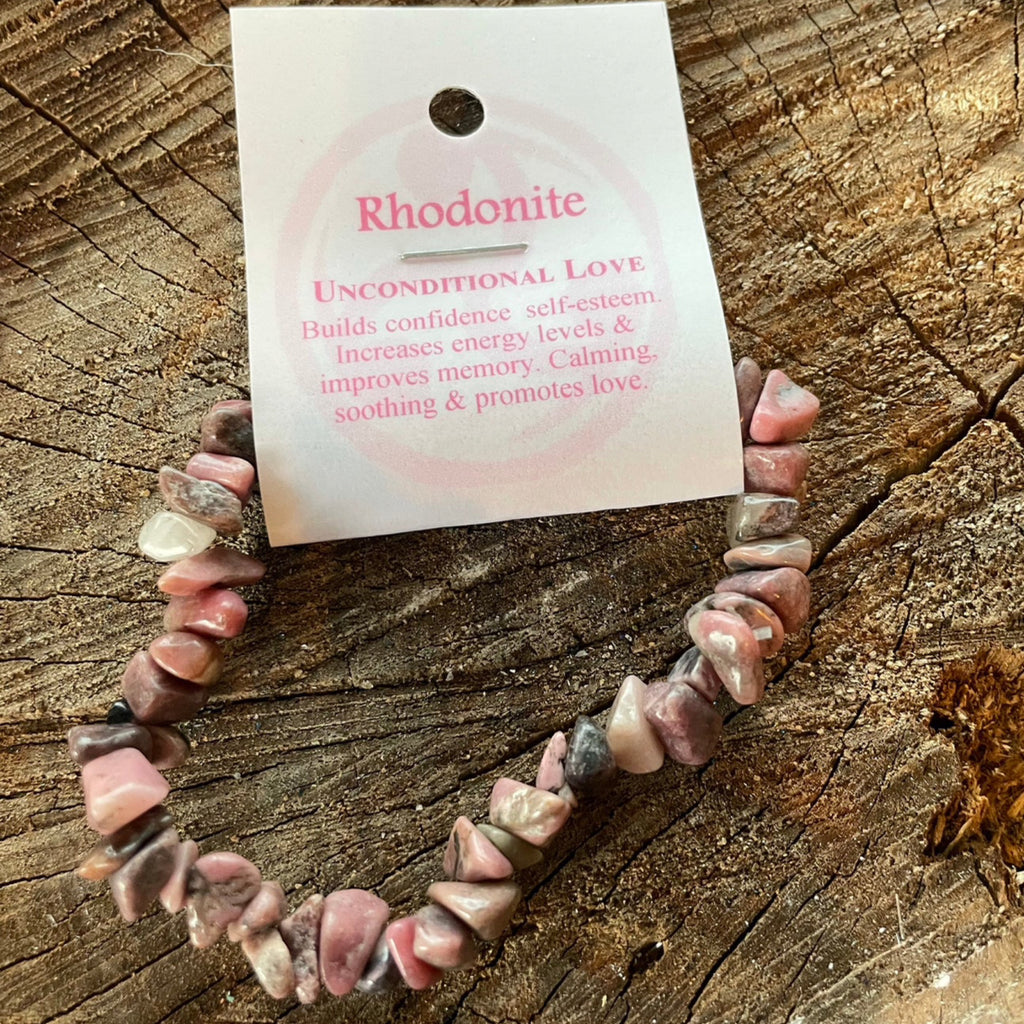 Rhodonite - Unconditional Love - Crystal Chip Bracelet
