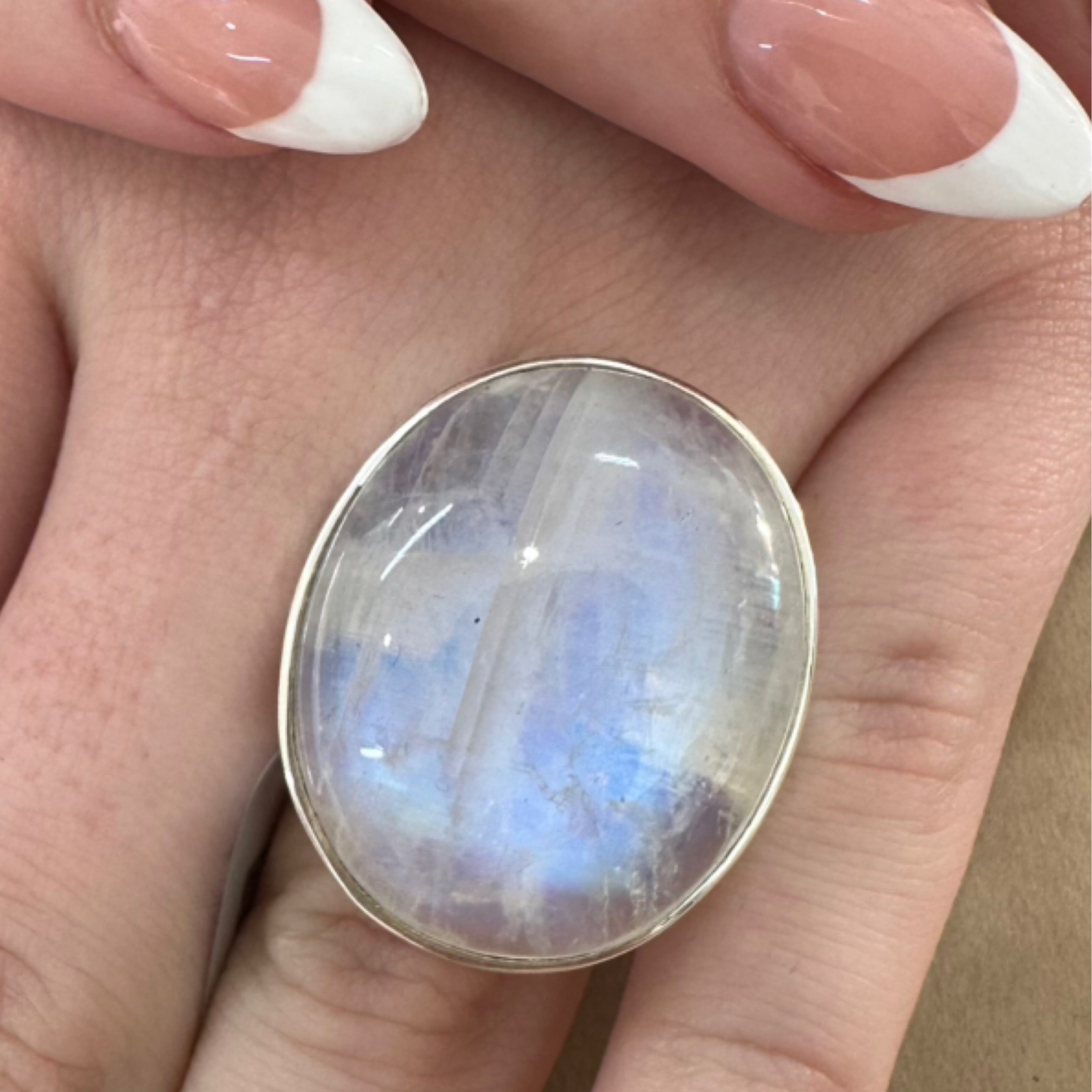 Moonstone Gemstone Ring Size 8